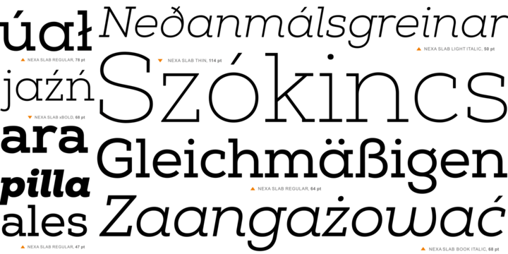 Пример шрифта Nexa Slab Light Italic