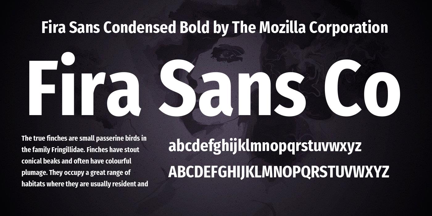 Пример шрифта Fira Sans Condensed Bold Italic