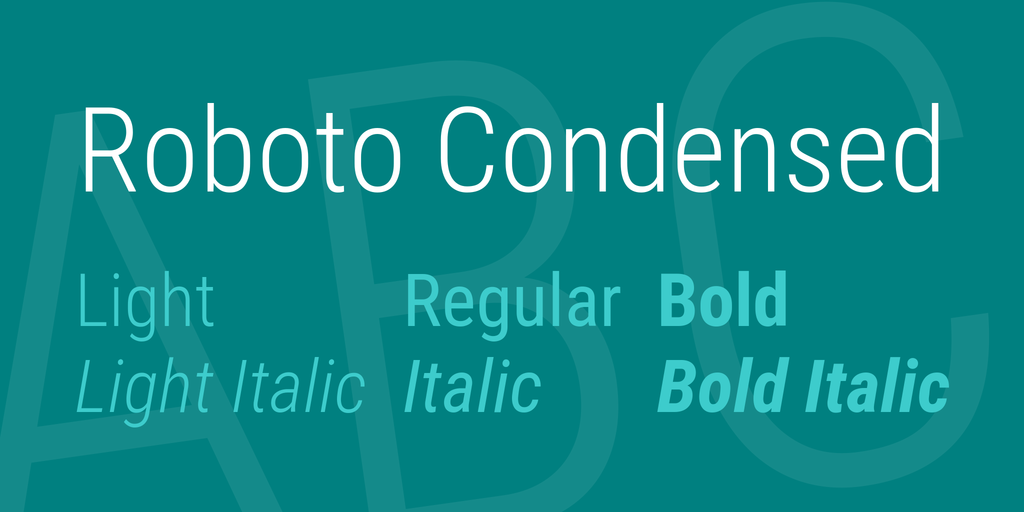 Пример шрифта Roboto Condensed Italic