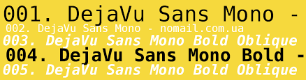 Пример шрифта Dejavu Sans Mono Regular