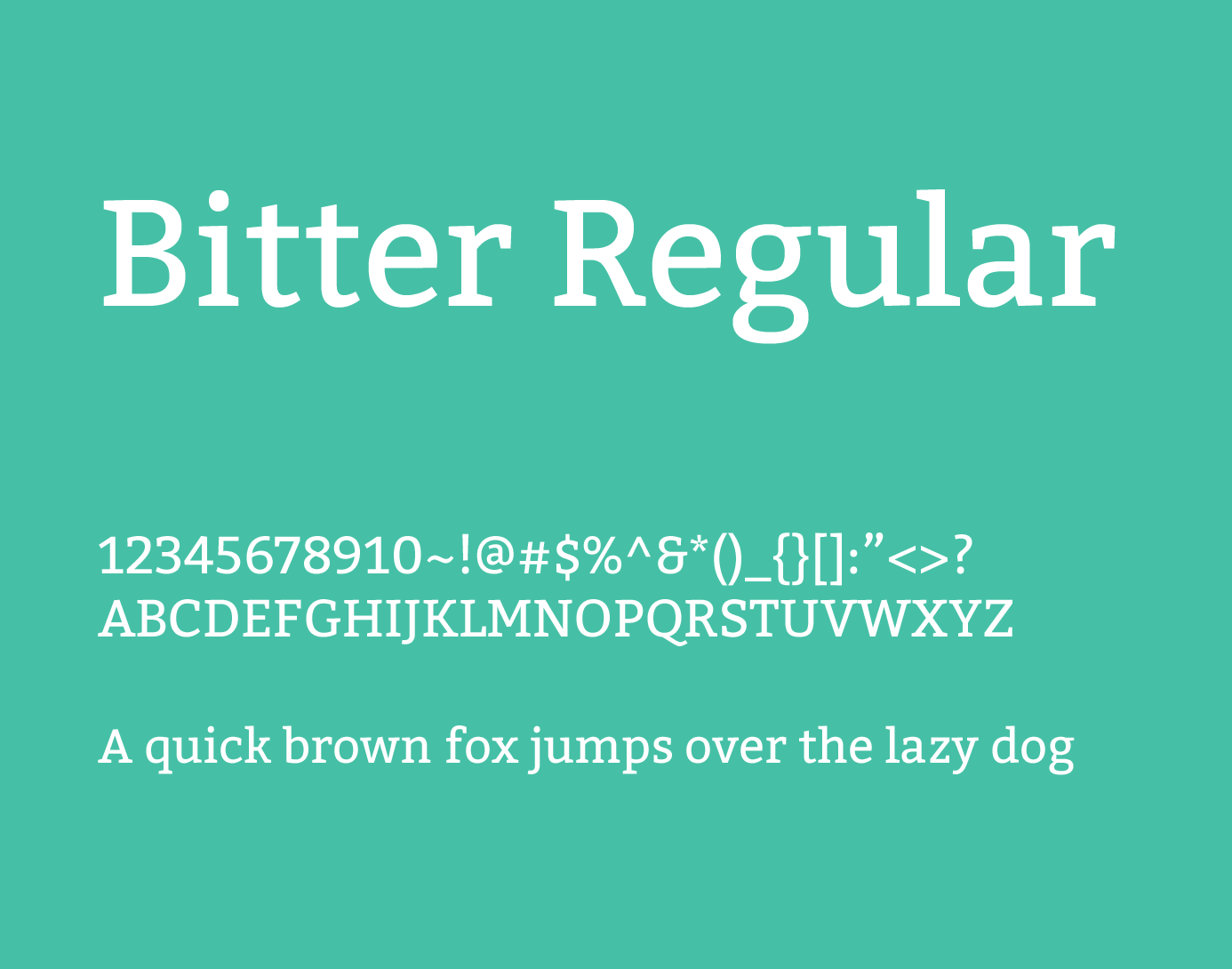 Пример шрифта Bitter Regular