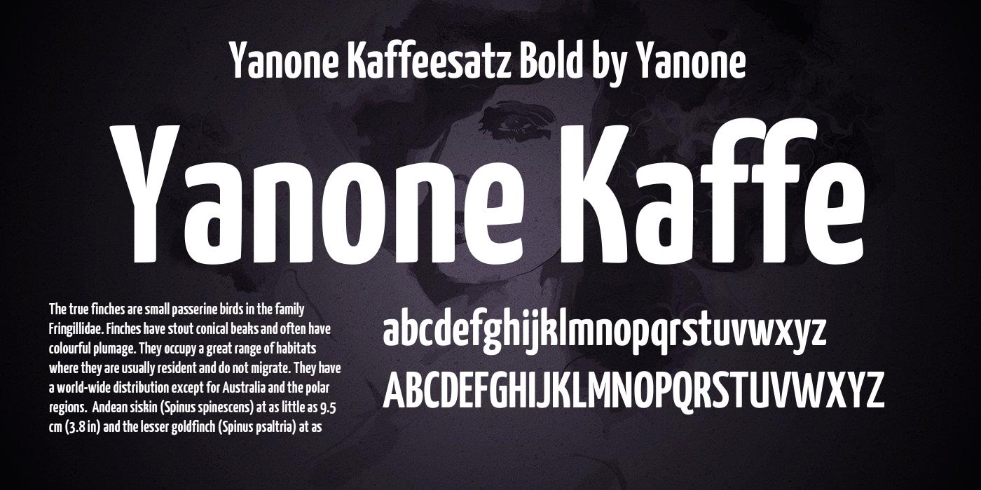 Пример шрифта Yanone Kaffeesatz