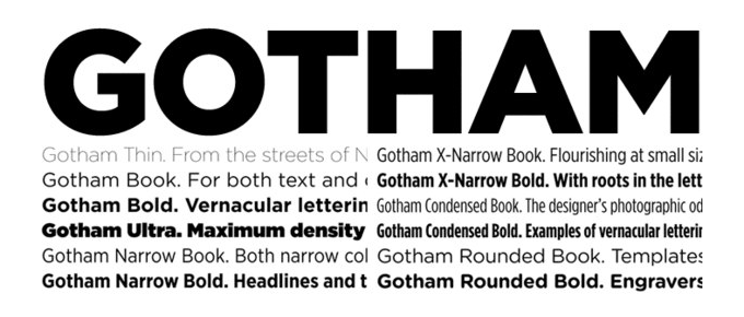 Пример шрифта Gotham Bold Italic