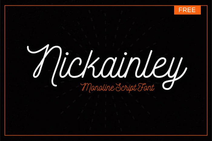 Пример шрифта Nickainley