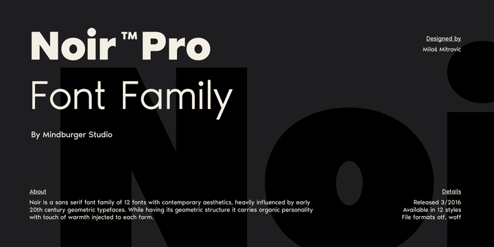 Пример шрифта Noir Pro