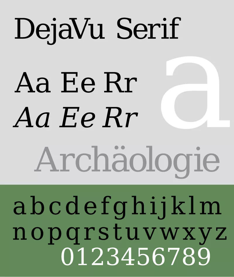 Пример шрифта DejaVu Serif