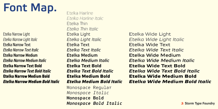 Пример шрифта Etelka  Narrow Text Pro Italic