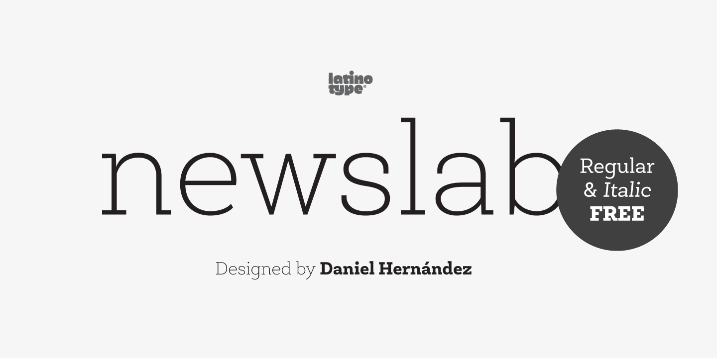 Пример шрифта Newslab