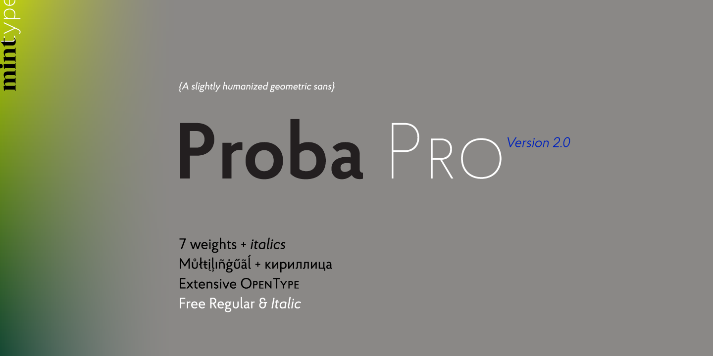 Пример шрифта Proba Pro Thin