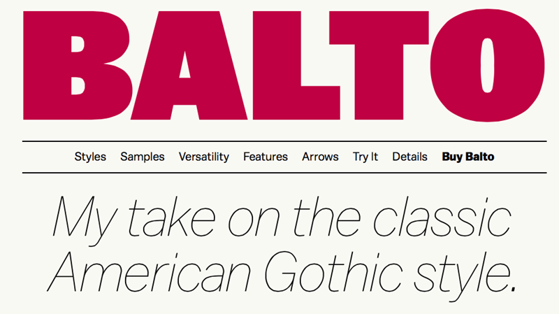Пример шрифта Balto Bold Italic
