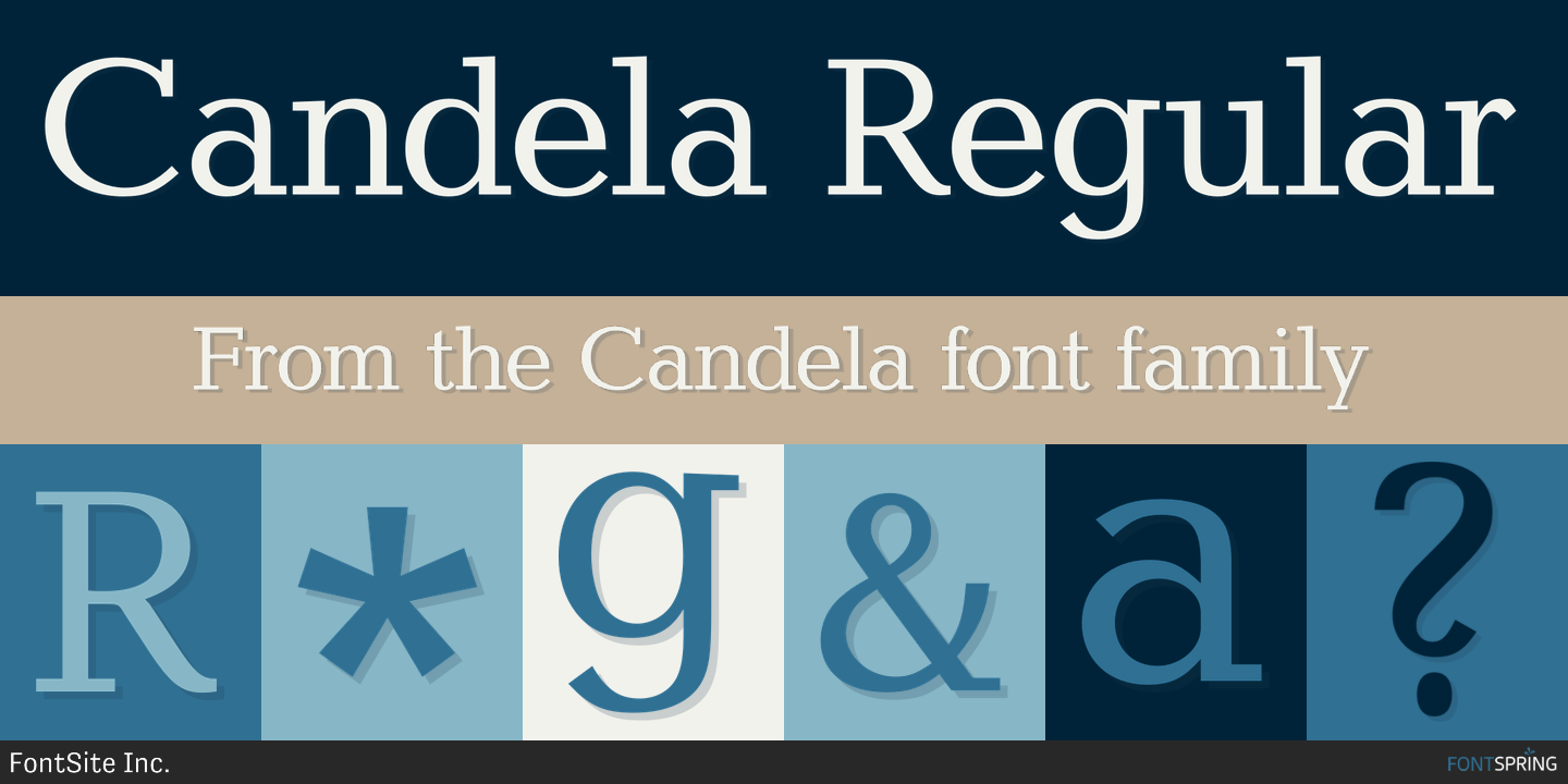 Пример шрифта Candela Bold Italic