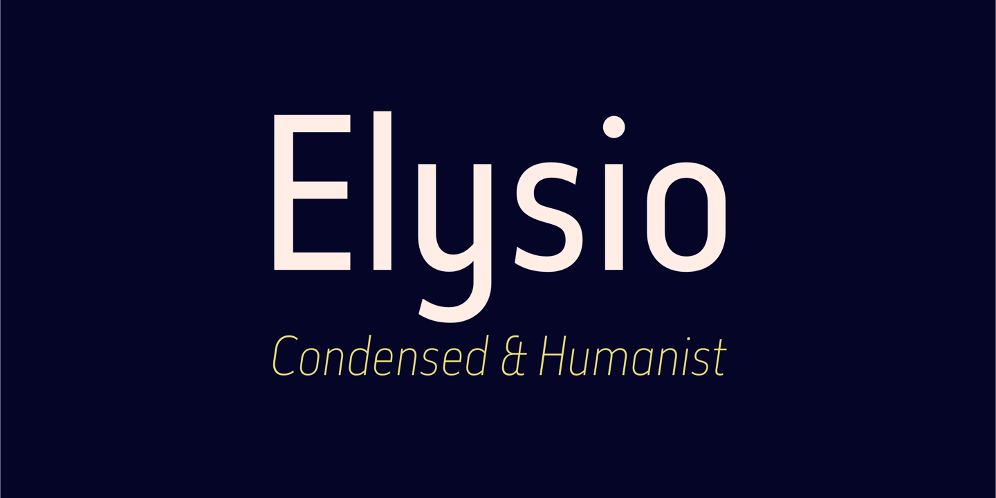 Пример шрифта Elysio Bold Italic