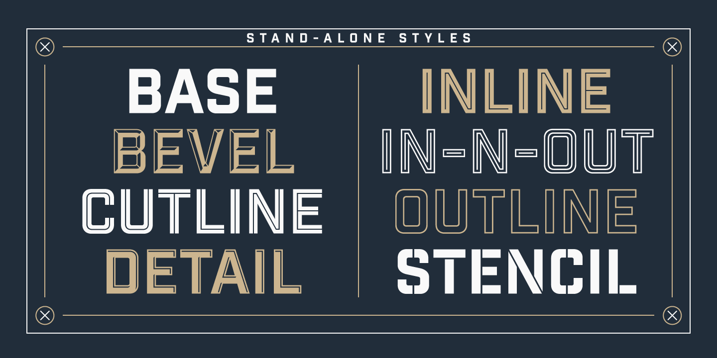 Пример шрифта Industry Inc Inline Stroke