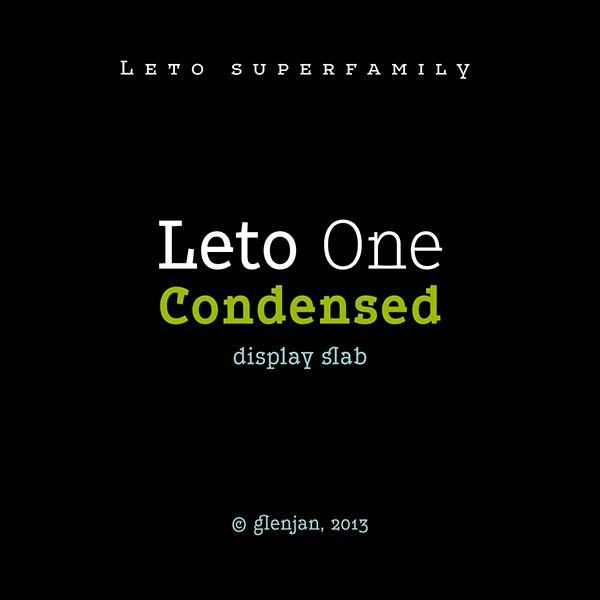 Пример шрифта Leto Slab Condensed Medium