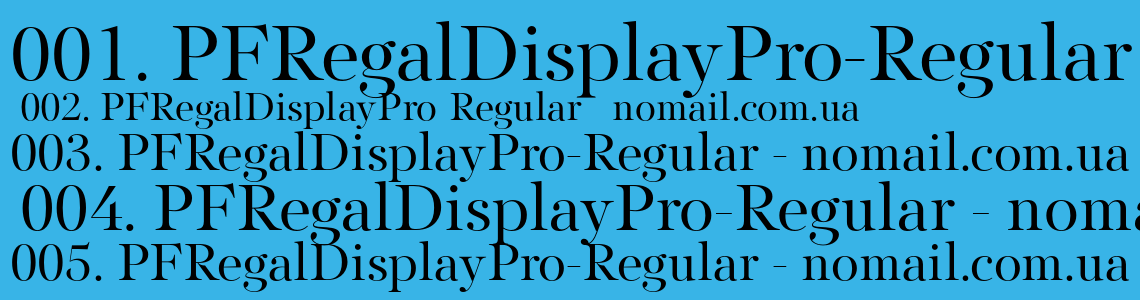 Пример шрифта PF Regal Display Pro Medium