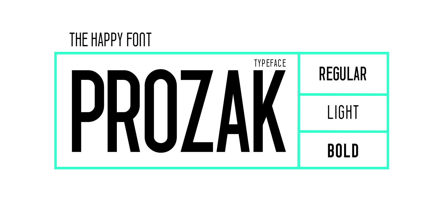 Пример шрифта Prozak Regular