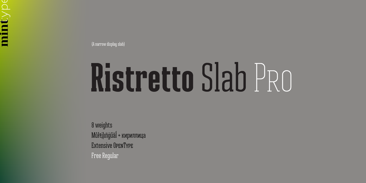 Пример шрифта Ristretto Slab Pro