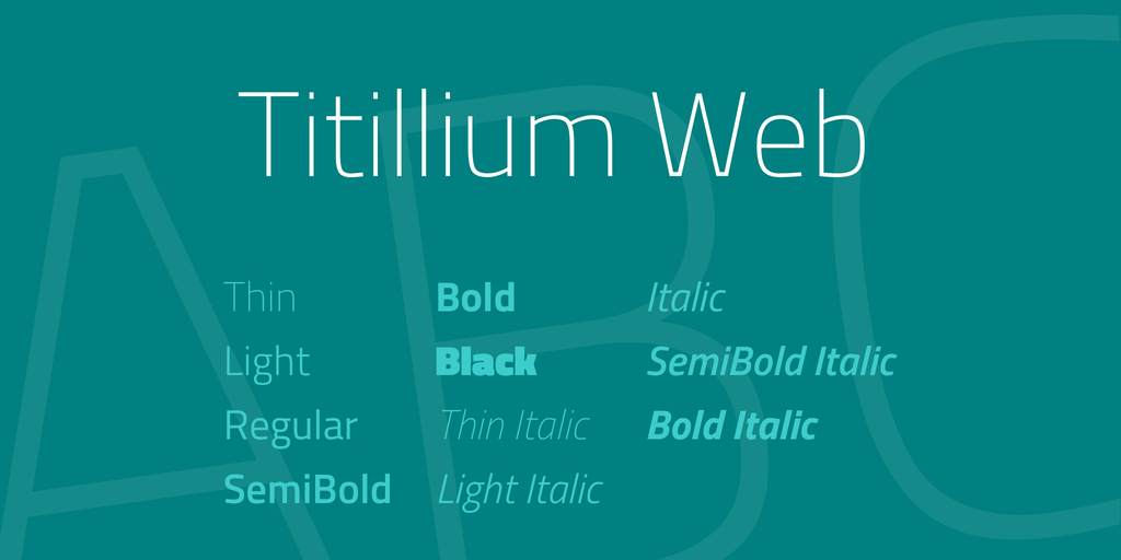 Пример шрифта Titillium Web Italic