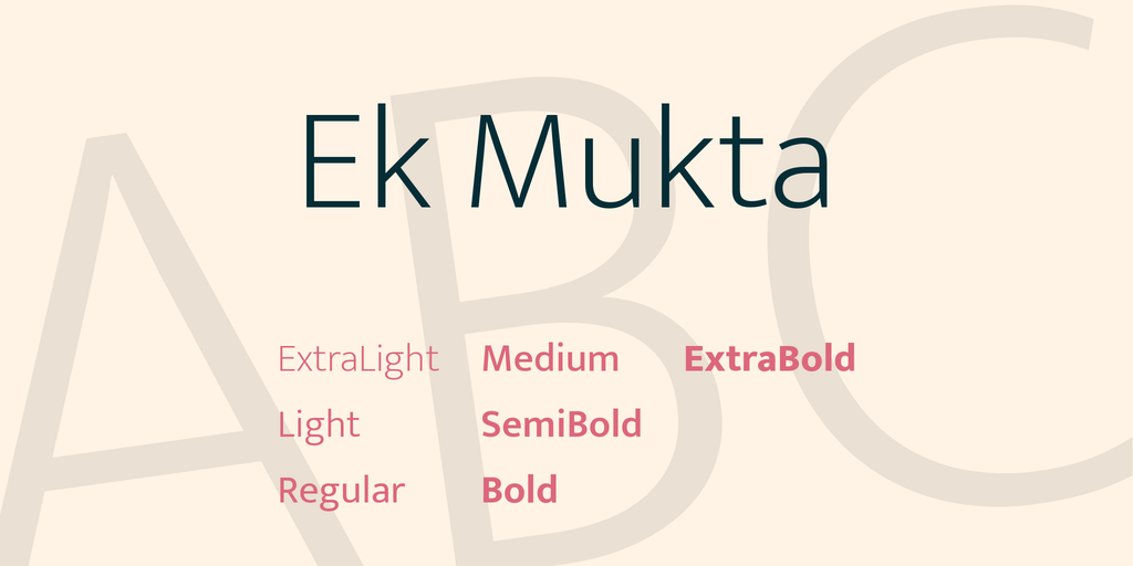 Пример шрифта Mukta Extra Light