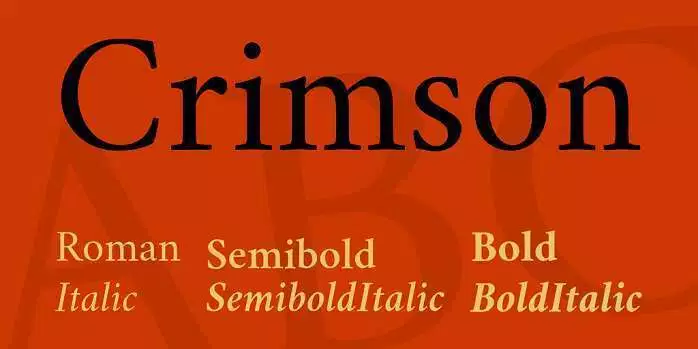 Пример шрифта Crimson Text Bold Italic