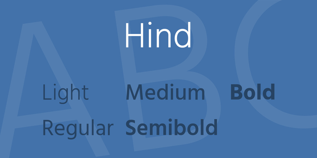 Пример шрифта Hind Semi Bold