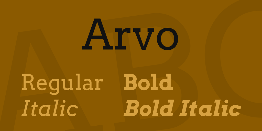 Пример шрифта Arvo Regular