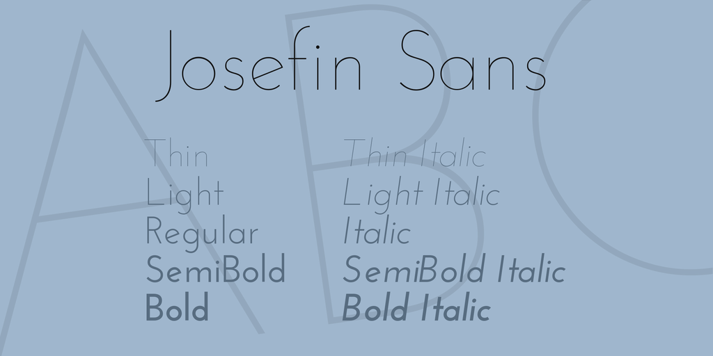 Пример шрифта Josefin Sans Light