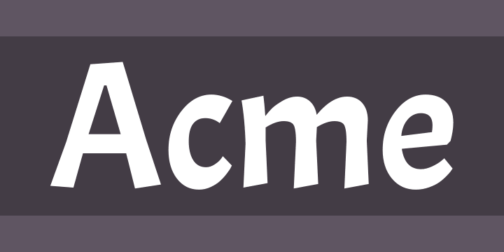 Пример шрифта Acme
