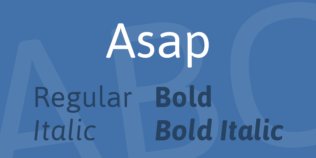 Пример шрифта Asap Medium Italic