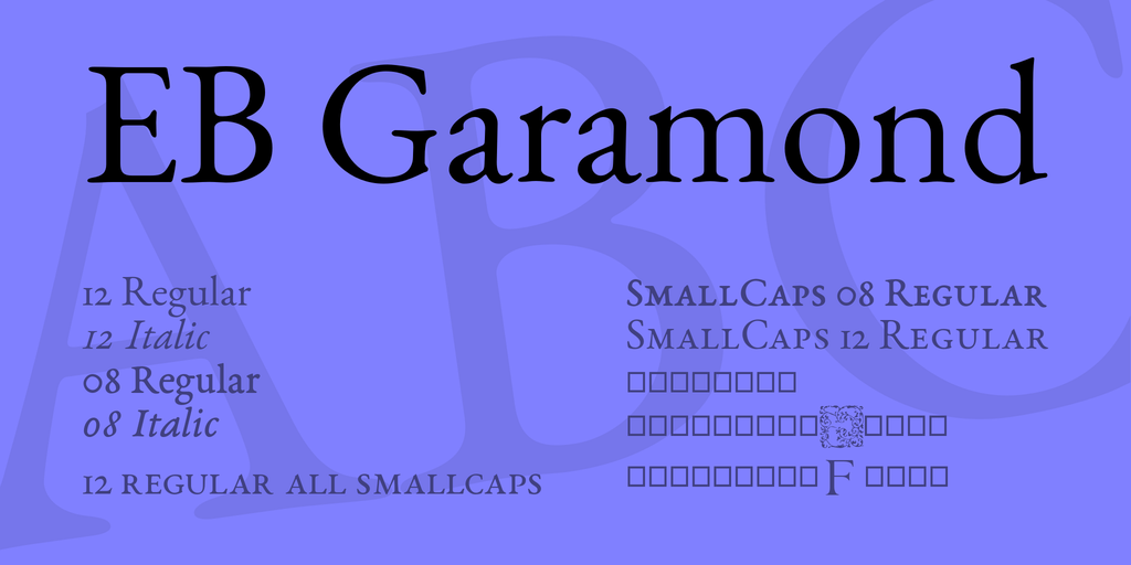 Пример шрифта EB Garamond Semi Bold Italic