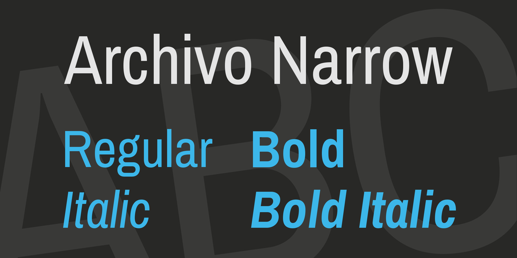 Пример шрифта Archivo Narrow Semi Bold Italic