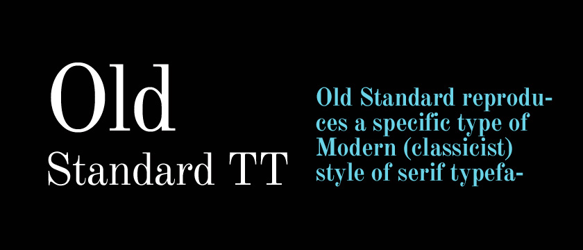 Пример шрифта Old Standard TT Bold