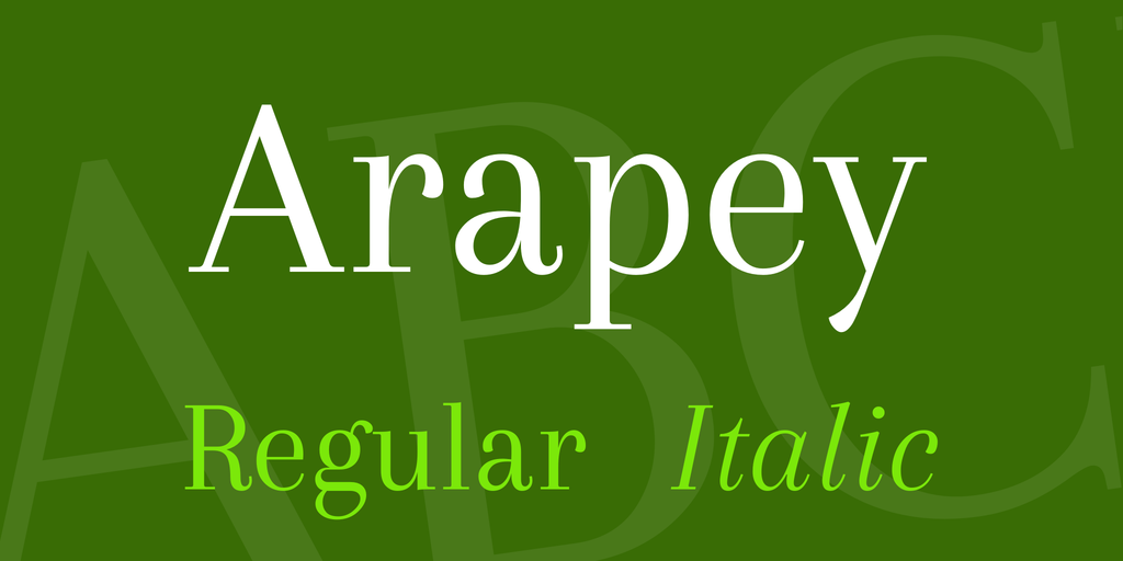 Пример шрифта Arapey Regular