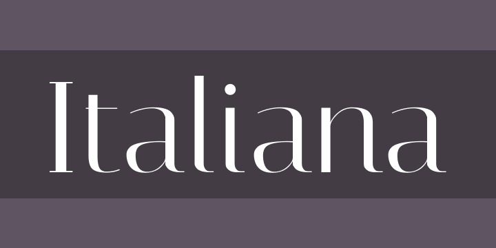 Пример шрифта Italiana Regular