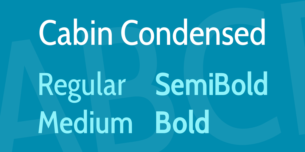 Пример шрифта Cabin Condensed Semi Bold