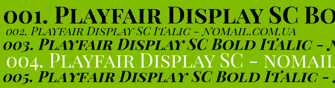 Пример шрифта Playfair Display SC Italic