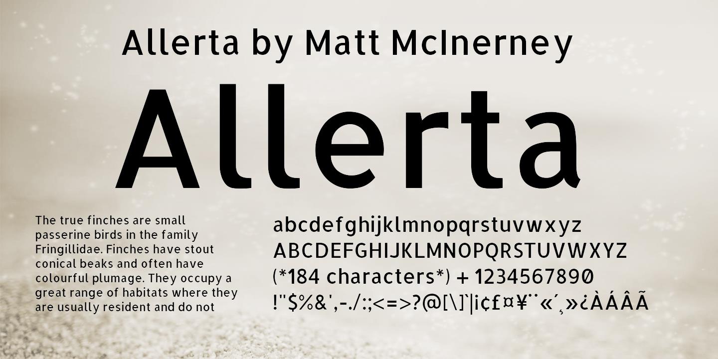 Пример шрифта Allerta