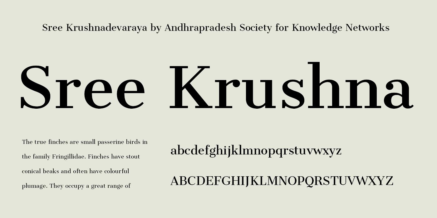 Пример шрифта Sree Krushnadevaraya