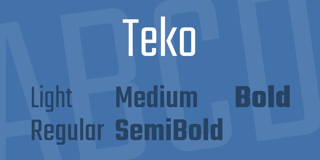 Пример шрифта Teko