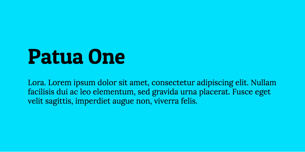 Пример шрифта Patua One Regular