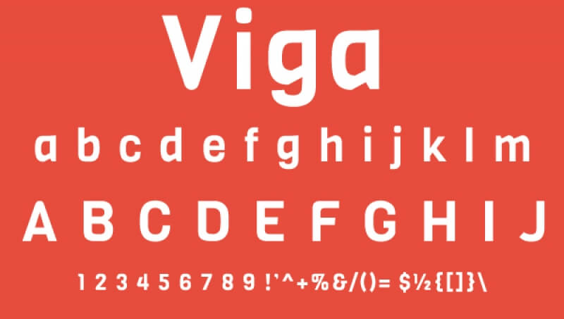 Пример шрифта Viga Regular