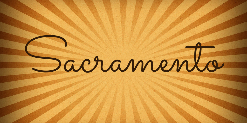Пример шрифта Sacramento Regular