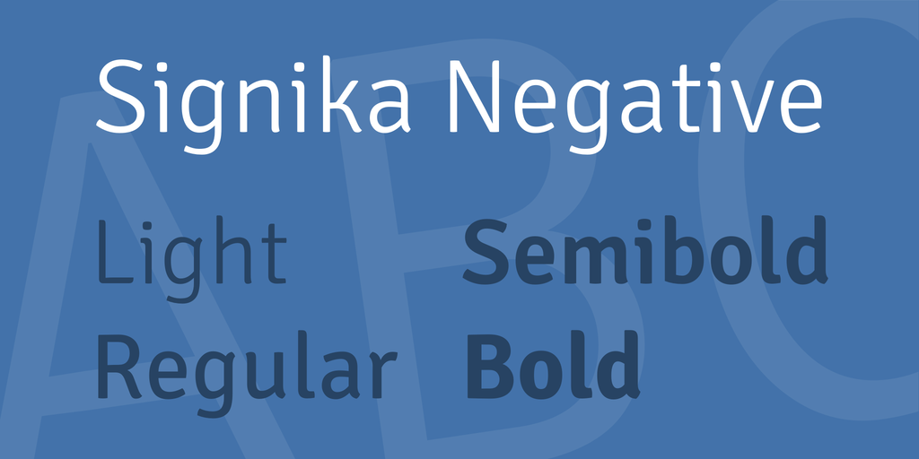 Пример шрифта Signika Negative