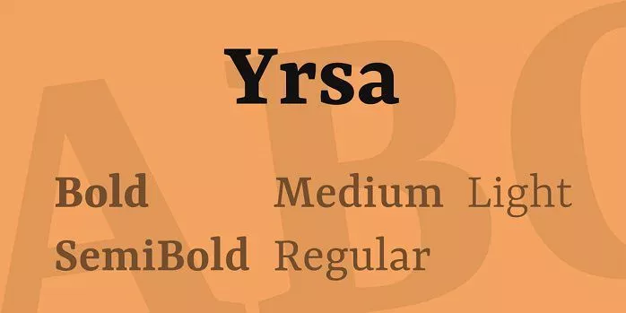 Пример шрифта Yrsa