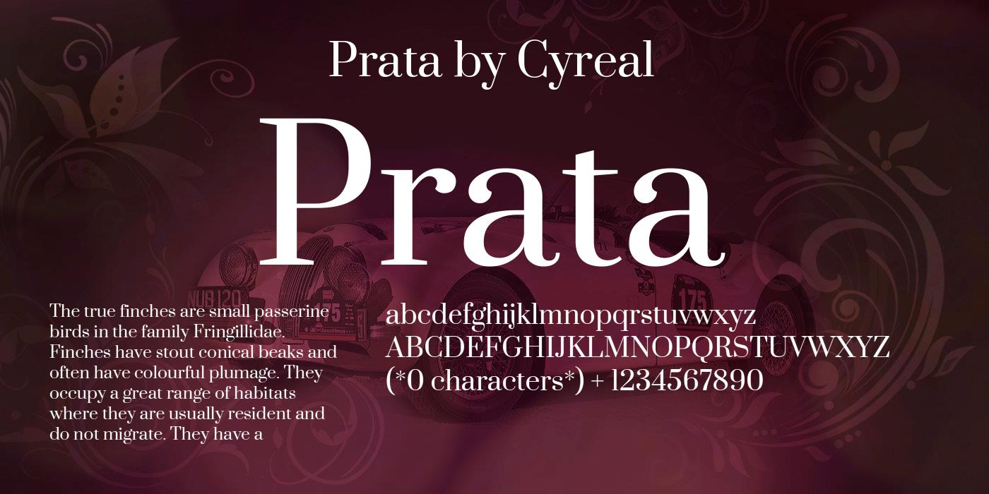Пример шрифта Prata