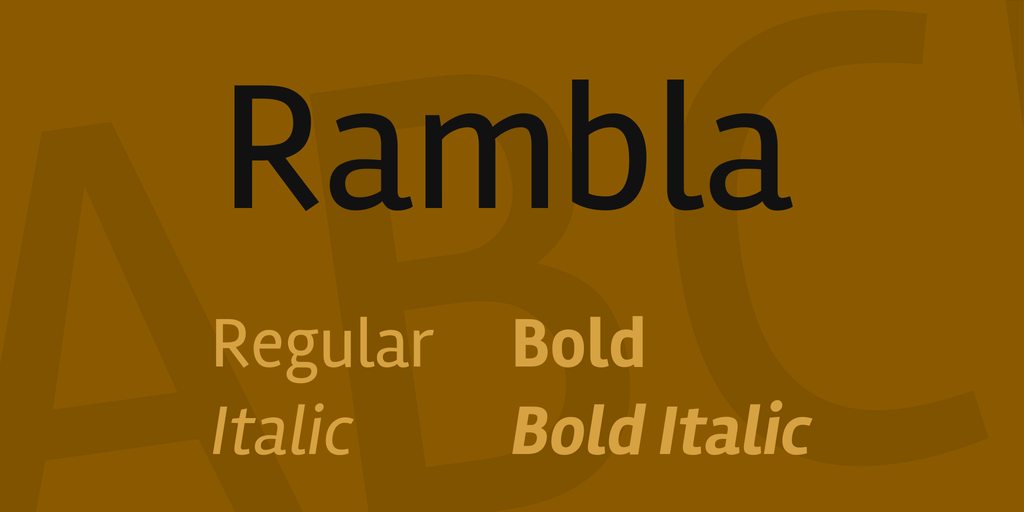 Пример шрифта Rambla