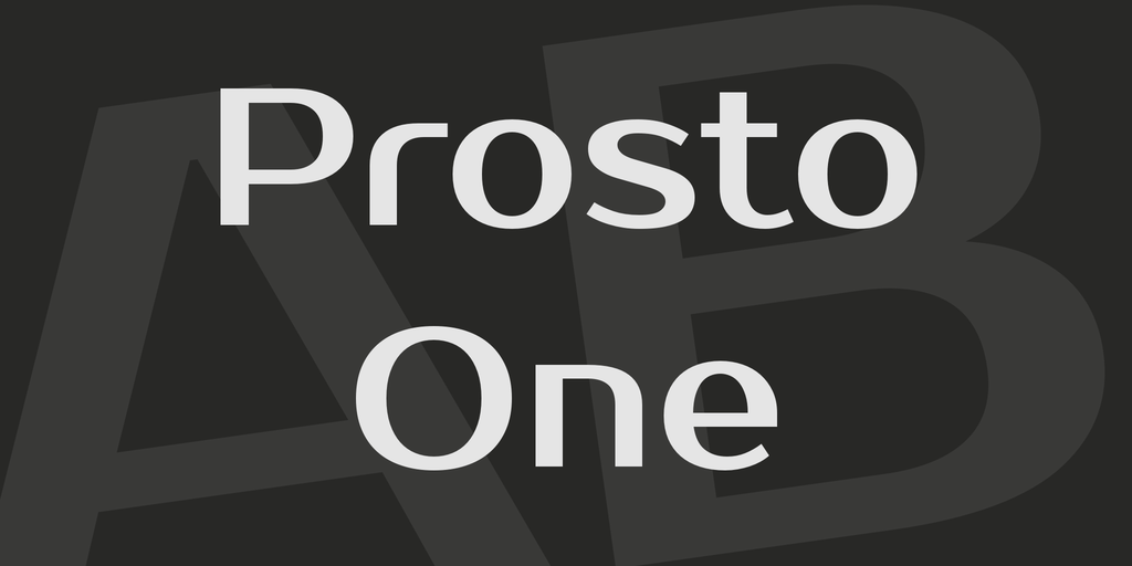 Пример шрифта Prosto One