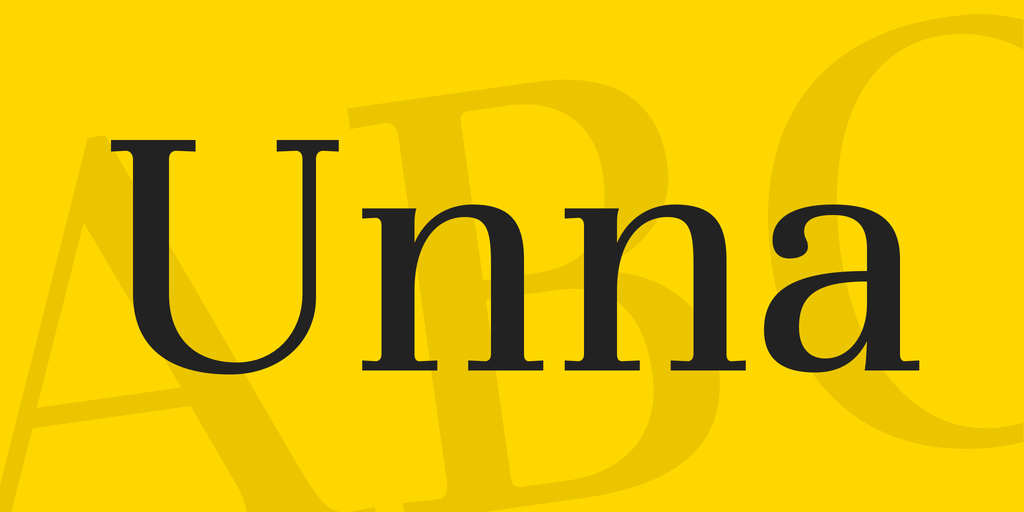 Пример шрифта Unna