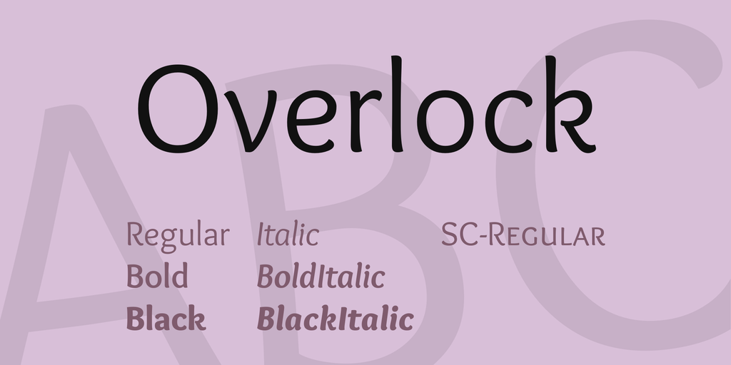 Пример шрифта Overlock