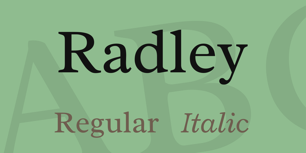 Пример шрифта Radley